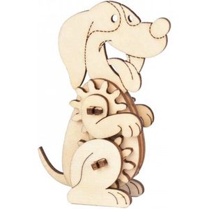 Bouwpakket 3D Houten Puzzel Hond Mechanisch