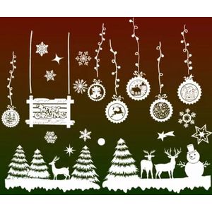 Kerst Raamstickers Set - Kerst stickers - Nieuwjaar Stickers - Kerstboom - Oud en Nieuw