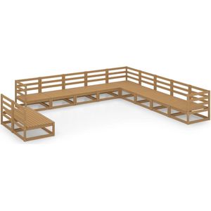 vidaXL 11-delige Loungeset massief grenenhout honingbruin - Loungeset - Loungesets - Tuinsets - Tuinsets