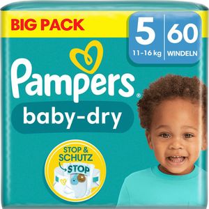 Pampers Luiers Baby Dry Maat 5 Junior (11-16 kg), Big Pack, 60 Stuks