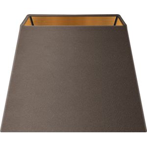 Home Sweet Home - Fluweel - Velvet Lampenkap - Rectangle - Grey + goud - Luxe stijl - 20 x 20 x 14 cm - E27 fitting - voor tafellampen - voor woonkamer en eetkamer