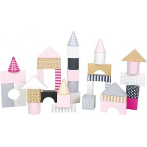 Jabadabado speelgoed houten bouwblokken in doos roze Roze