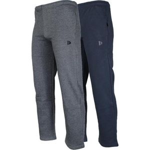 2-Pack Donnay Joggingbroek rechte pijp - Sportbroek - Heren - Maat S - Charcoal/Navy