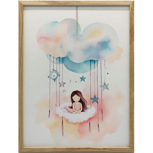 Cloud Carousel of Dreams, 50x70 cm, donkerbruin houten frame, mat papier 230 gsm