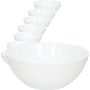 16x kunststof schaaltjes/kommetjes in het wit - 1500 ml - 20 x 20 x 8 cm - Keukenbenodigdheden
