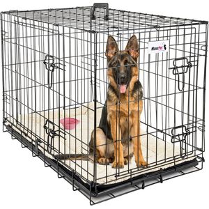 MaxxPet Hondenbench met Plaid - Bench - Kennel - Zwart - 122 x 76 x 84 cm