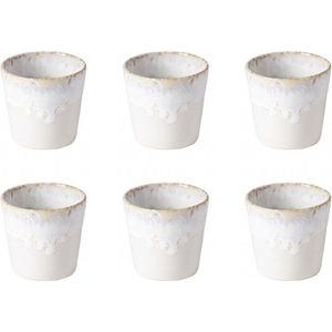 Costa Nova - servies - lungo kop - Grespresso wit - aardewerk - set van 6 - H 7,5 cm