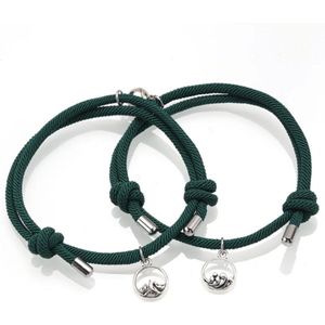Armband set met magneet - Koppel armband - Groen - Armband dames - Armband heren - Romantisch cadeau - Vriendschap armband