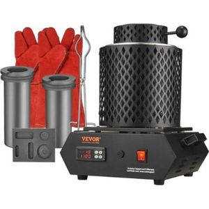 Hanimo Goud Smeltoven - Goud Smelt Set - Elektrische Oven Met Grafiet Smeltkroezen - Voor Het Smelten Van Goud Zilver Aluminium Koper - 1150° - 1350W