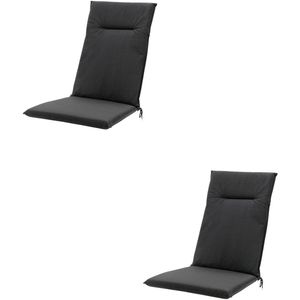 Madison - Tuinkussens - Hoge Rug - 2 st - Eco Phantom Black - 123x50cm - Zwart - Met lint