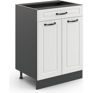 Vicco R-Line Keuken Keukenonderkast – 60 cm met lade, zonder werkblad Wit Landhuis met lade, zonder werkblad
