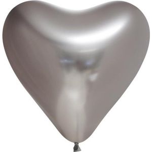 Chrome harten ballonnen  zilver-kleurig.