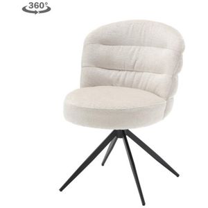 Eetkamerstoel Carro draaibaar Chenille - Almond white (set van 2)