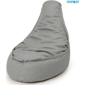 Drop & Sit Zitzak - Zitzak Stoel Volwassenen - 95 x 75 cm - Beanbag Grijs - Waterafstotend - Voor Binnen en Buiten - 100% Gerecycled Plastic