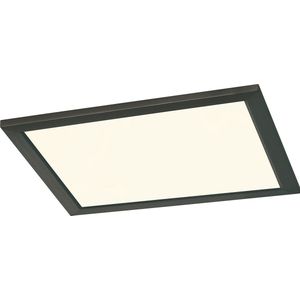 LED Plafondlamp - Plafondverlichting - Trion Povino - 15W - Warm Wit 3000K - Dimbaar - Vierkant - Mat Zwart - Aluminium