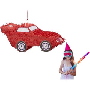 Relaxdays pinata auto - raceauto pinata rood - ophangen - kinderen - zelf vullen - XXL