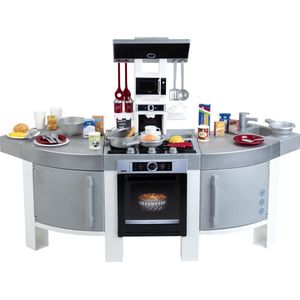 Klein Toys Bosch Jumbo kinderspeelkeuken - 95x45x137 cm - incl. koffiezetapparaat, gootsteen, oven en kookgerei - grijs zwart