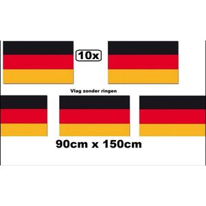 10x Vlag Duitsland zonder ringen 90 x 150 cm
