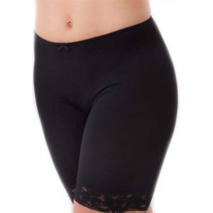 Avet dames boxershort lange pijpjes kant 38490 - Kanten broekje voor onder een jurk - Microfiber ondergoed - L - Zwart