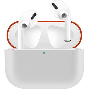 KELERINO. Siliconen Case geschikt voor Apple AirPods Pro - Hoesje - Wit / Rood