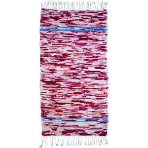 Kleurrijk vloerkleed - 150 x 80 cm - Handgeweven tapijt - een originele aanwinst voor jouw interieur - een mix van paars en roze