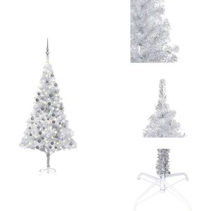 vidaXL Kunstkerstboom Nordic Silver - 180cm - Met LED-verlichting - Decoratieve kerstboom