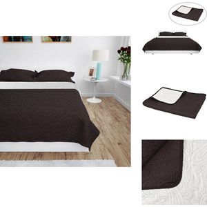 vidaXL Quilt - Quilts - Dekbed - Dekbedden - Bedsprei dubbelzijdig 220x240 cm quilt crème en bruin