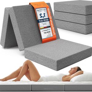 - Opvouwbare Campingmatras voor een Comfortabele Slaap - Gastenmatras Opvouwbaar - 65 x 95 cm - Matras voor Binnen en Buiten - Eenvoudige Montage Reismatras