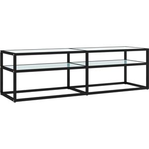 vidaXL - Tv-meubel - 140x40x40,5 - cm - gehard - glas - witmarmerkleurig