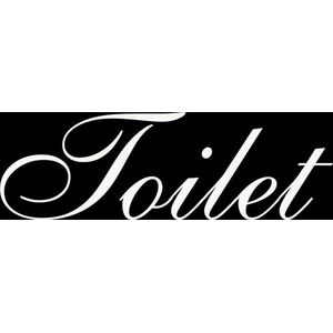 Toilet deursticker - wit - 5 cm x 16 cm - toiletsticker - tekst toilet