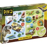 Totum junior dino 2-in-1 knutselset creatief speelgoed dinosaurus stempel- en kleurset en gipsen en beschilderen