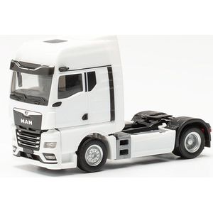 Herpa schaalmodel vrachtwagen MAN TGX GX (spiegel camera), wit schaal 1:87 lengte 6,5cm