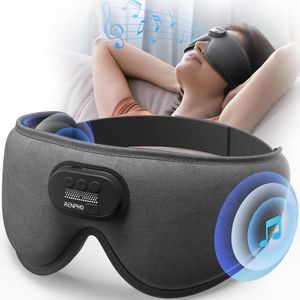 Draadloos Slaapmasker met Bluetooth V5.2 - Ultra Zacht, 3D, Zwart gehuld, Ideaal voor Zijslapers