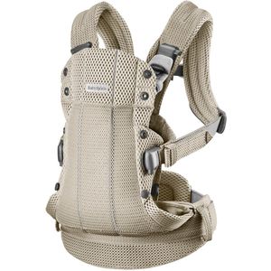 BabyBjörn Draagzak Harmony - 3D-mesh Grijsbeige - Buikdrager - Rugdrager - Ergonomisch - Zachte details
