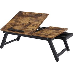 Rootz Laptopstandaard - Laptophouder - Voor Bed en Bank - Ontbijttafel - In Hoogte Verstelbaar - 15,6 Inch - Bruin - Zwart - Industrieel