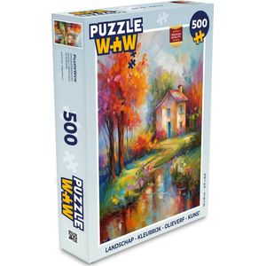 Puzzel Landschap - Kleurrijk - Olieverf - Kunst - Legpuzzel - Puzzel 500 stukjes