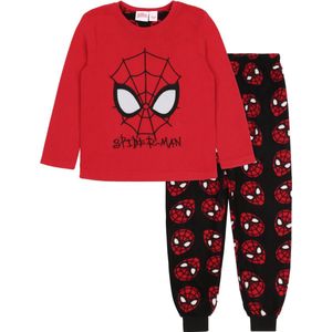 Zwart-rode tweedelige fleece pyjama voor jongens - SPIDER MAN Marvel / 98
