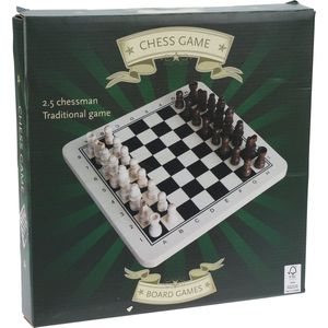  Tender Toys Schaakspel - Houten spel met 16 zwarte en 16 witte schaakstukken