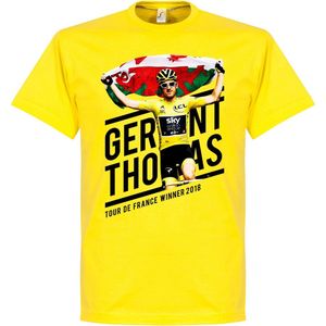 Geraint Thomas Tour 2018 Winners T-Shirt - Geel - XL