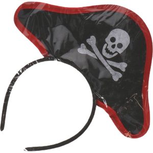 Piraten Diadeem - Rood / Zwart - Kinderen - One Size - Haarband - Feestaccessoires - Feest - Party - Feestje - Carnaval - Halloween