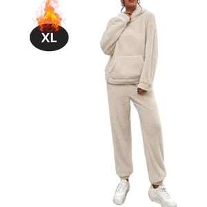 Nivard Joggingpak - Huispak - Volwassenen - Trainingspak - Comfortabel - Joggingsbroek - Tracksuit - Dames - Abrikoos - XL