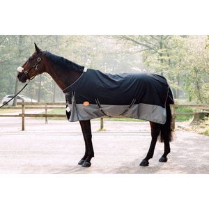 G-Horse - Paardendeken - Outdoor Regen/Winter deken - 0 gram - 165 cm - Zwart/grijs