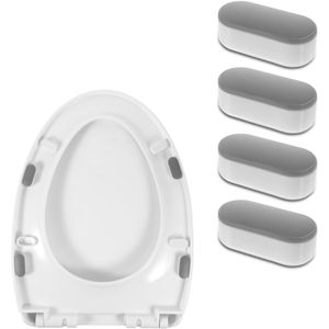 Grevosea Toilet Seat Buffer 4-pack, Toilet Seat Buffer, Dempen, Antibotsing, Toilet Seat Bumpers, Grijs, Minimalistisch, Rond