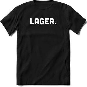 Lager Bier T-Shirt | Unisex Kleding | Dames - Heren Feest shirt | Drank | Grappig Verjaardag Cadeau tekst | - Zwart - M