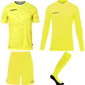 Uhlsport Prediction Bundle Keeperset Heren - Fluogeel / Zwart | Maat: 2XL