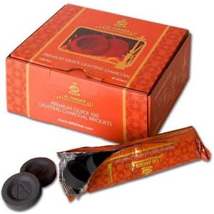 Al Fakher Kooltjes Doos 40 mm - 100 stuks Kolen - Brander - Kolenbrander - Easy Light Coal - Houtskool Tablet - Premium Quick Lighting Charcoal - Kool tabletten Golden Temple