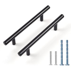 Zwarte keukengrepen set van 12 - meubelgrepen - aluminiumlegering