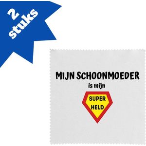 Akyol - mijn schoonmoeder is mijn superheld brillendoekjes - Schoonmoeder - super schoonmoeder - moeder cadeautjes - moederdag - verjaardag - geschenk - kado - 17,8 bij 17,8 cm - 2 stuks