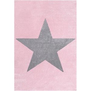 Livone - Kindervloerkleed Star Roze-Grijs 120 cm x 180 cm