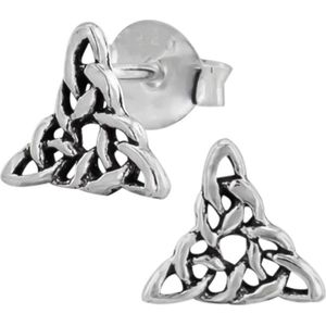 Oorbellen zilver | Oorstekers | Zilveren oorstekers, Keltische driehoek